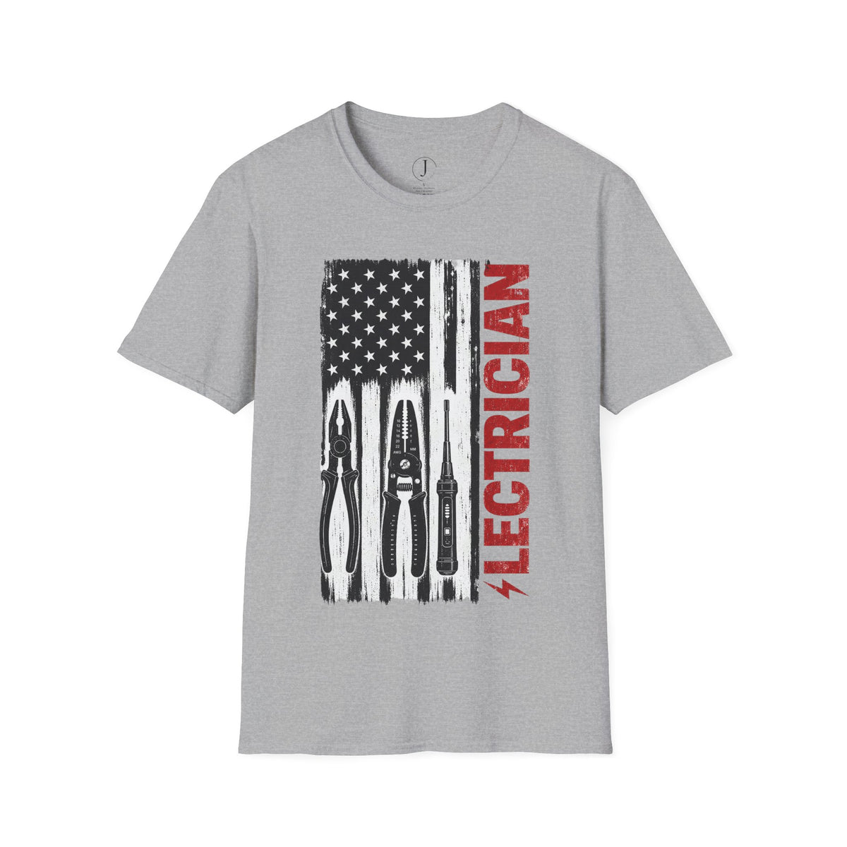 Electrician American Flag T-Shirt – Patriotic Electrical Tools Work Shirt