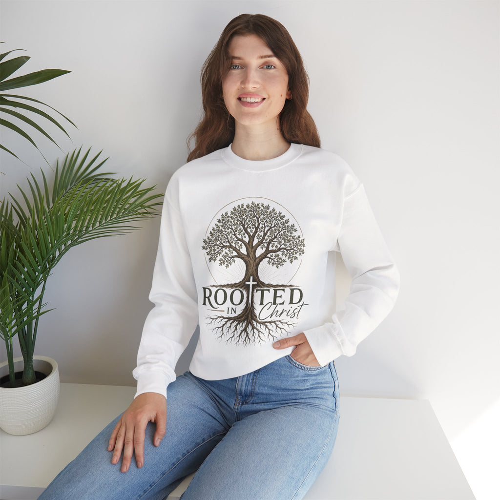 Rooted in Christ Christian Sweatshirt | Women’s Faith Crewneck