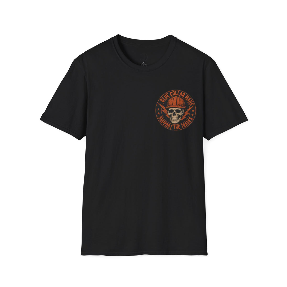 Blue Collar T-Shirt – Support the Trades Skull Hardhat Workwear Tee