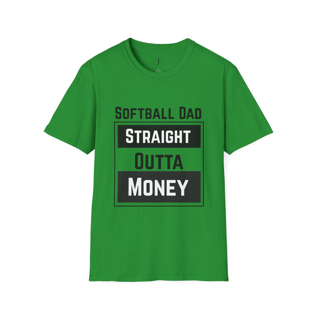 Softball Dad Shirt – “Straight Outta Money” Funny Tee