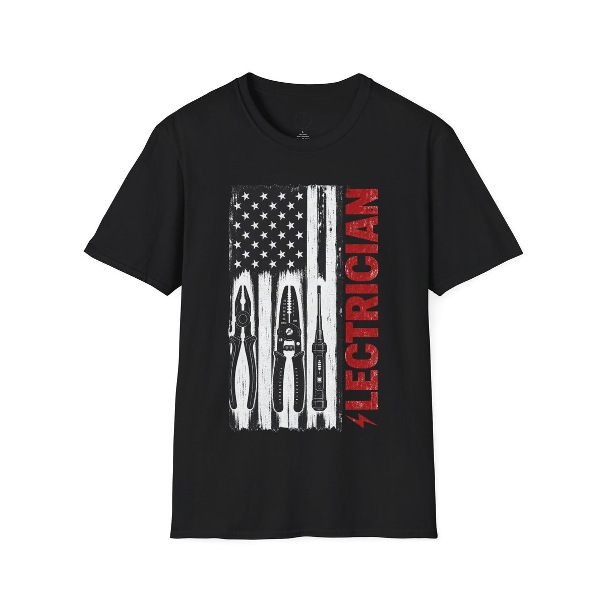Electrician American Flag T-Shirt – Patriotic Electrical Tools Work Shirt