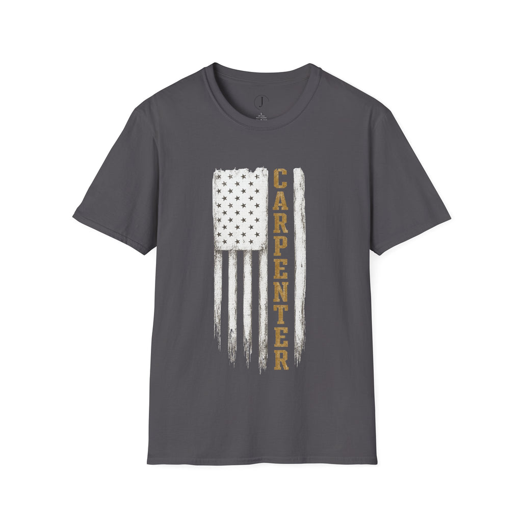 Carpenter American Flag T-Shirt – Patriotic Woodworker & Construction Tee