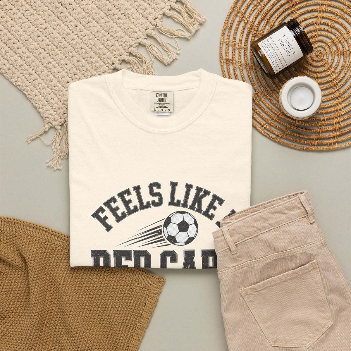 Feels Like a Red Card Soccer T-Shirt — Soccer Vintage Sports Graphic Comfort Colors Tee