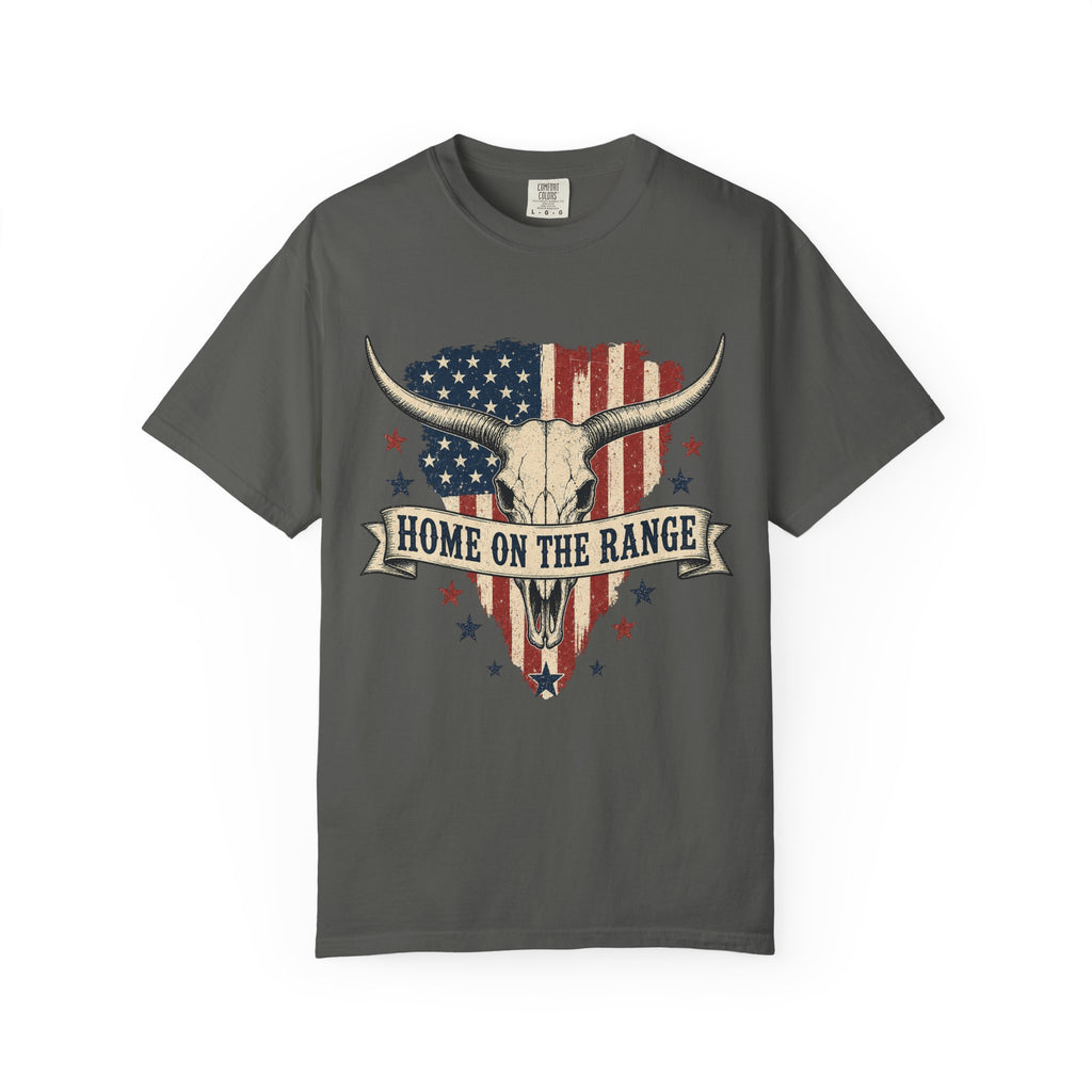 Comfort Colors Home on the Range T-Shirt – Patriotic Longhorn Western Tee