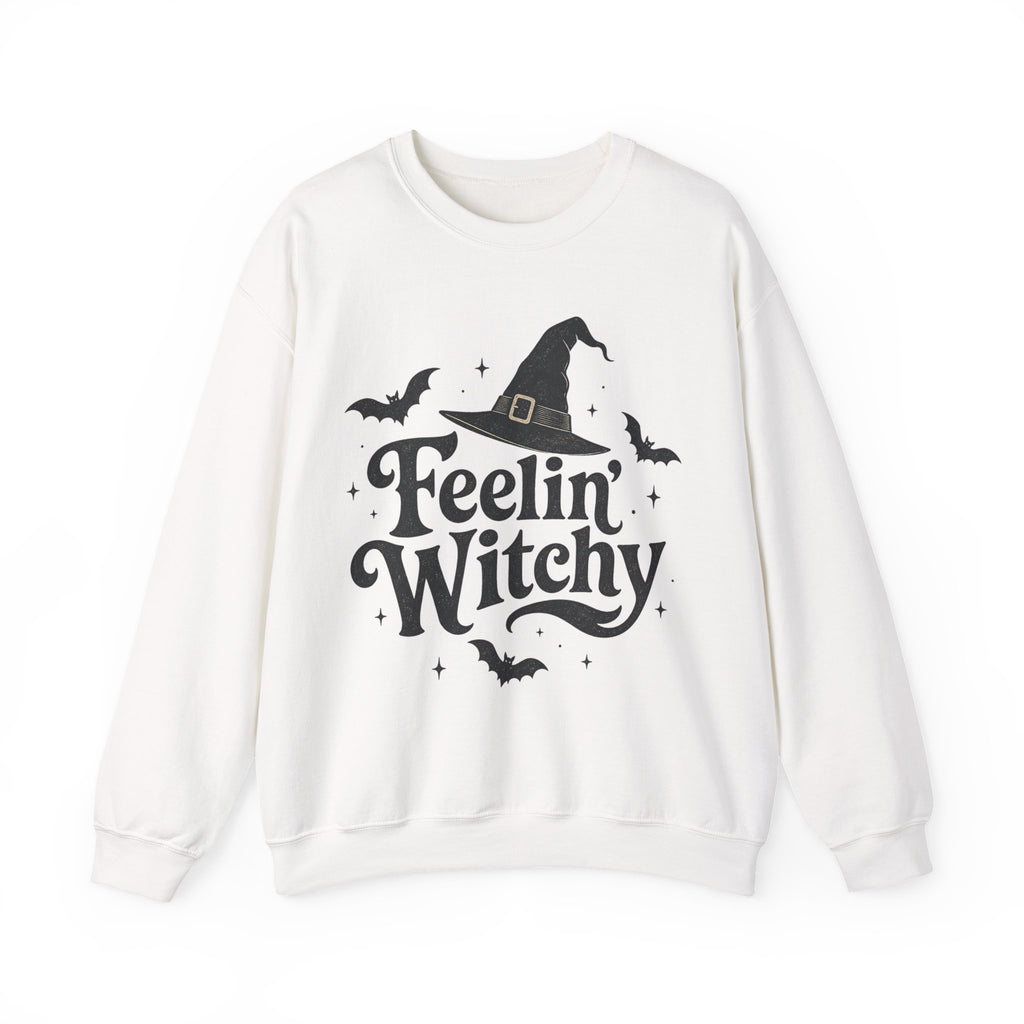 Feelin’ Witchy Halloween Sweatshirt | Black Cat Spooky Season Crewneck