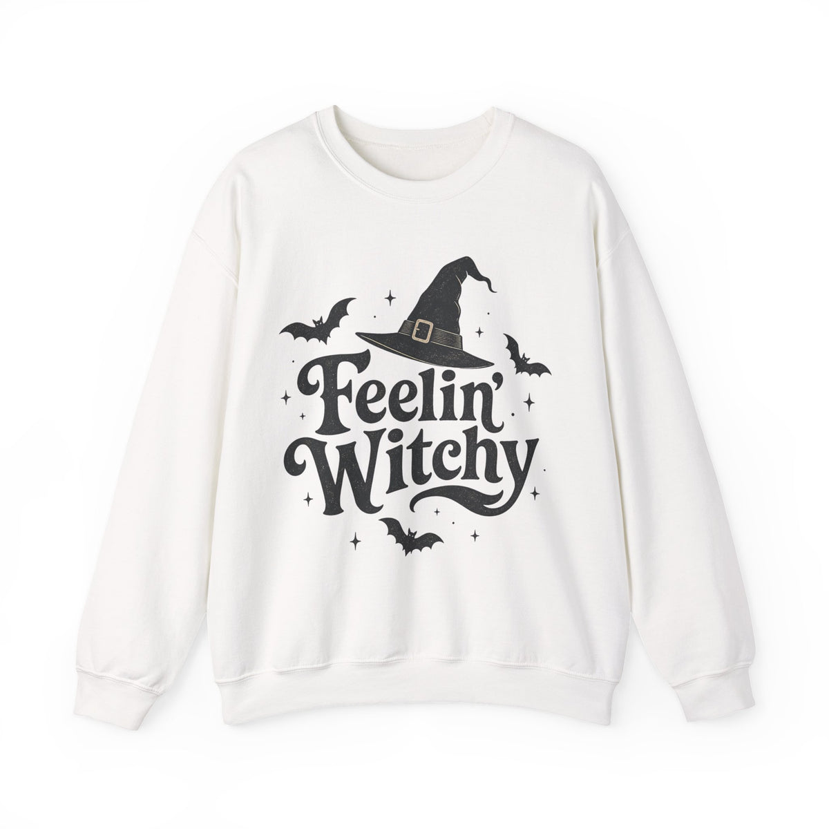 Feelin’ Witchy Halloween Sweatshirt | Black Cat Spooky Season Crewneck