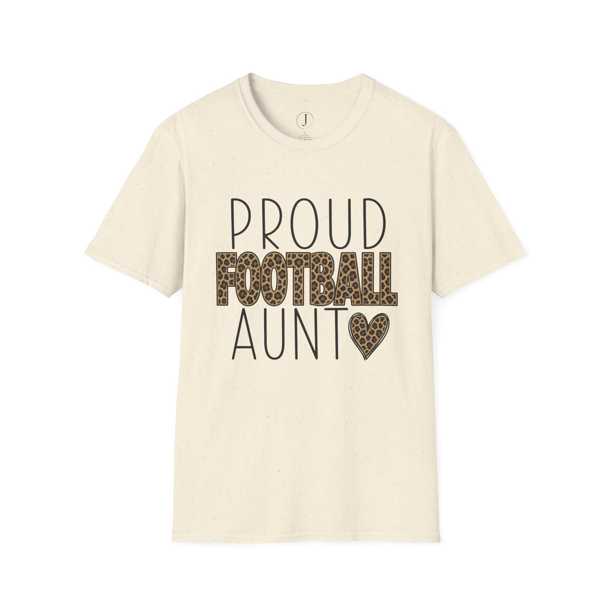 Proud Football Aunt T-Shirt — Leopard Accent Sports Mom Tee