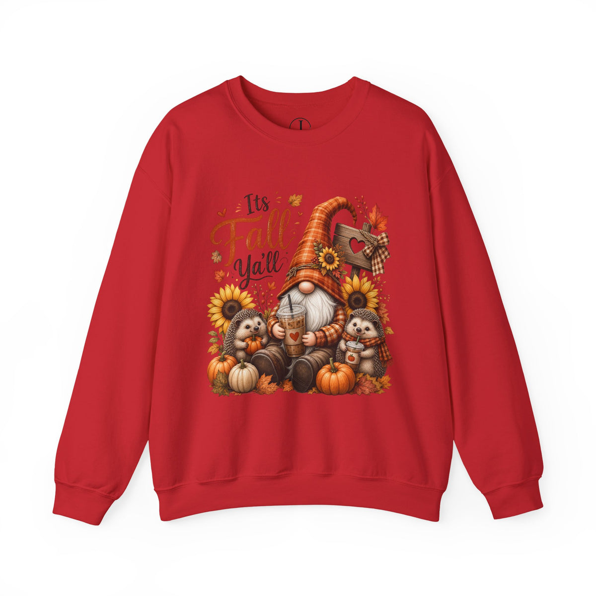 Fall Sweatshirt – “It’s Fall Y’all” Gnome & Hedgehog Crewneck