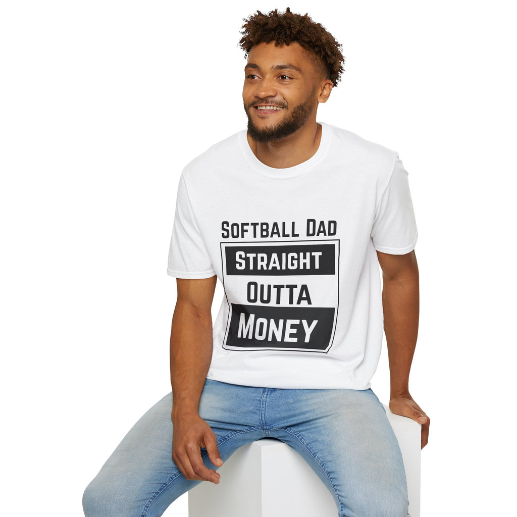 Softball Dad Shirt – “Straight Outta Money” Funny Tee