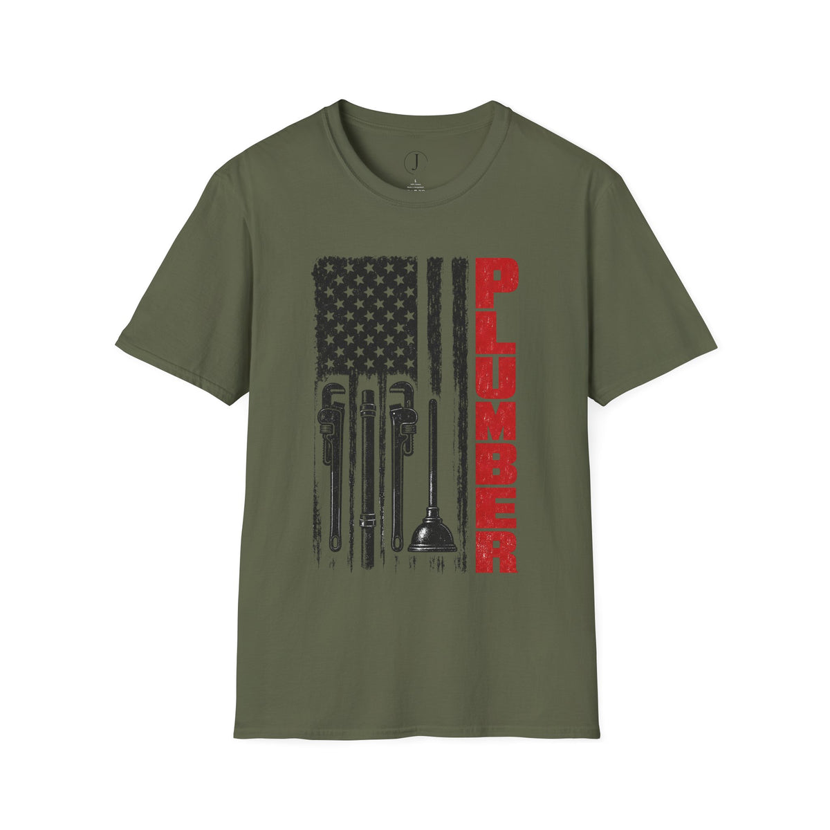 Plumber American Flag T-Shirt – Patriotic Plumbing Tools Work Shirt