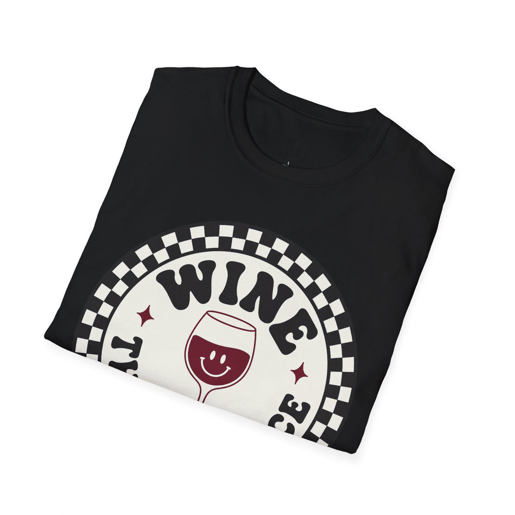 Funny Wine Shirt – “Wine Then Patience” Retro Graphic Tee