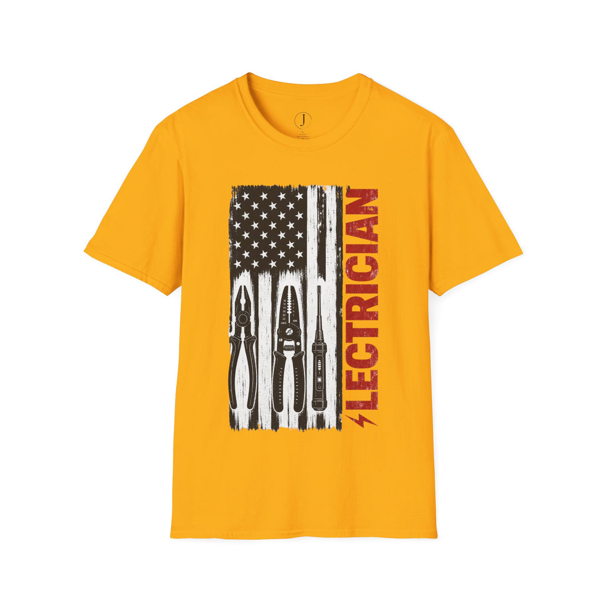Electrician American Flag T-Shirt – Patriotic Electrical Tools Work Shirt