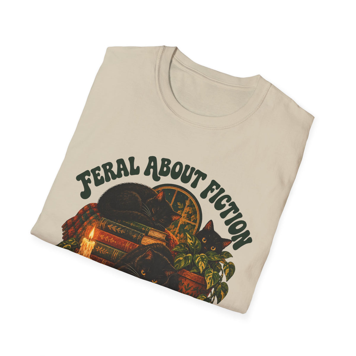 Feral About Fiction Shirt | Cat Book Lover Tee | Bookish Reader T-Shirt | Literary Gift for Women | Reading Lover Shirt