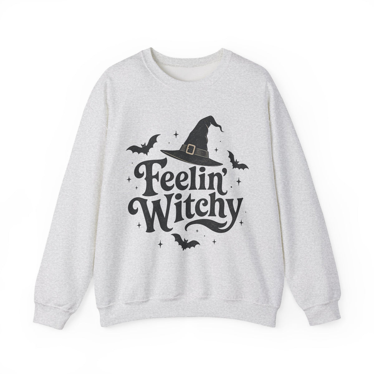 Feelin’ Witchy Halloween Sweatshirt | Black Cat Spooky Season Crewneck