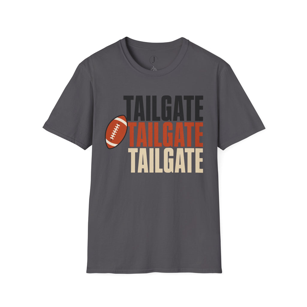 Tailgate Repeat Football T-Shirt — "TAILGATE" Stacked Graphic Tee