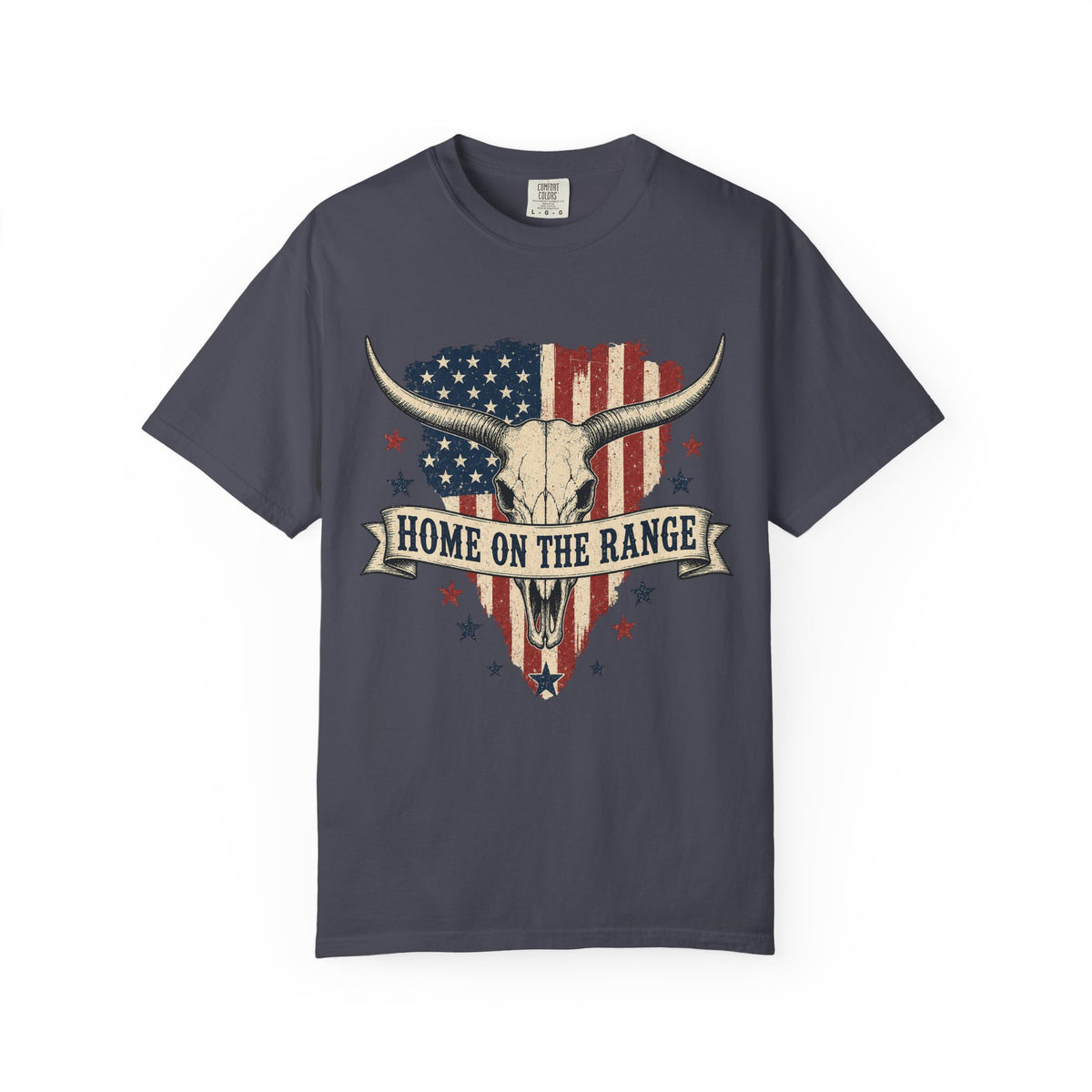 Comfort Colors Home on the Range T-Shirt – Patriotic Longhorn Western Tee