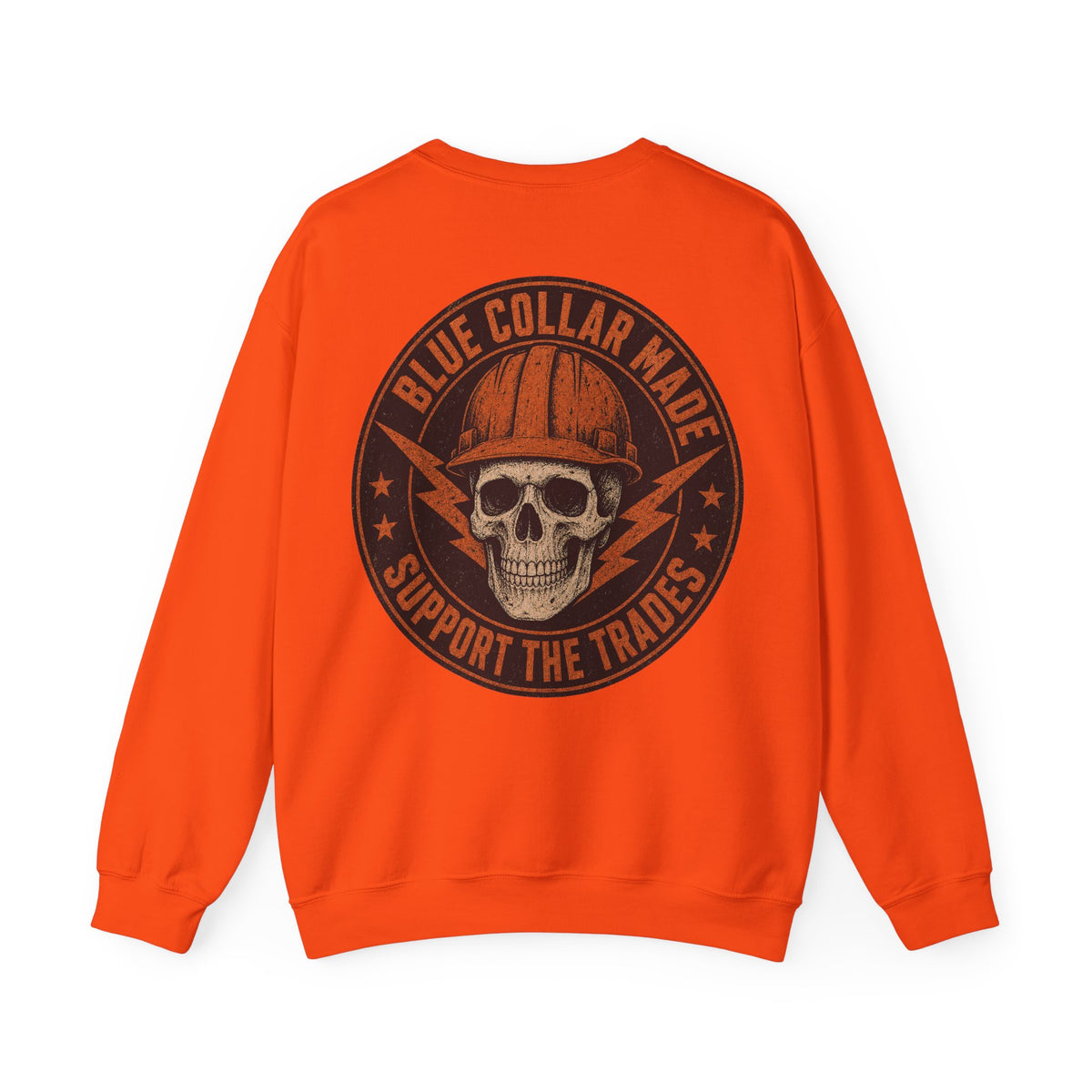 Blue Collar Sweatshirt – Support the Trades Skull Hardhat Crewneck