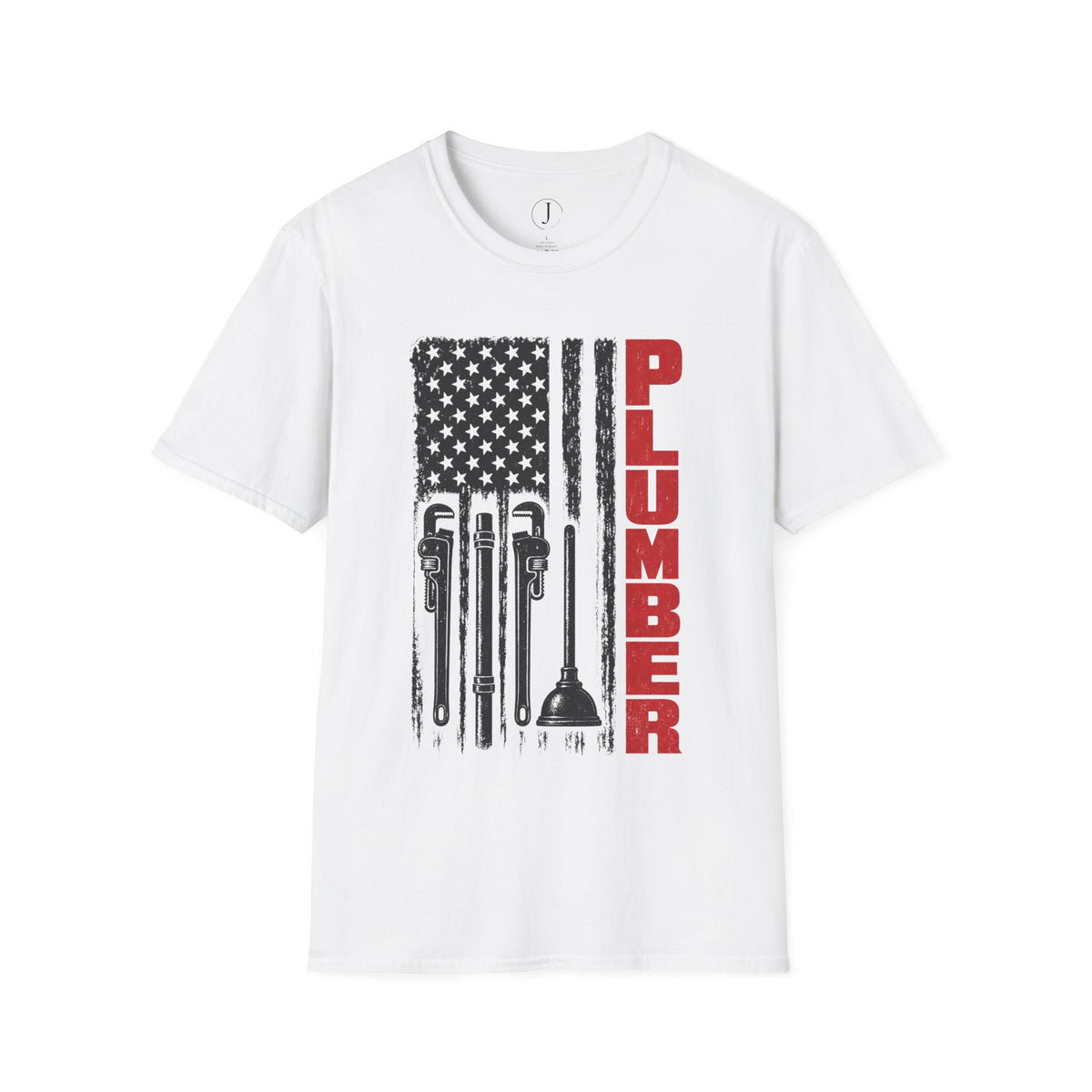 Plumber American Flag T-Shirt – Patriotic Plumbing Tools Work Shirt