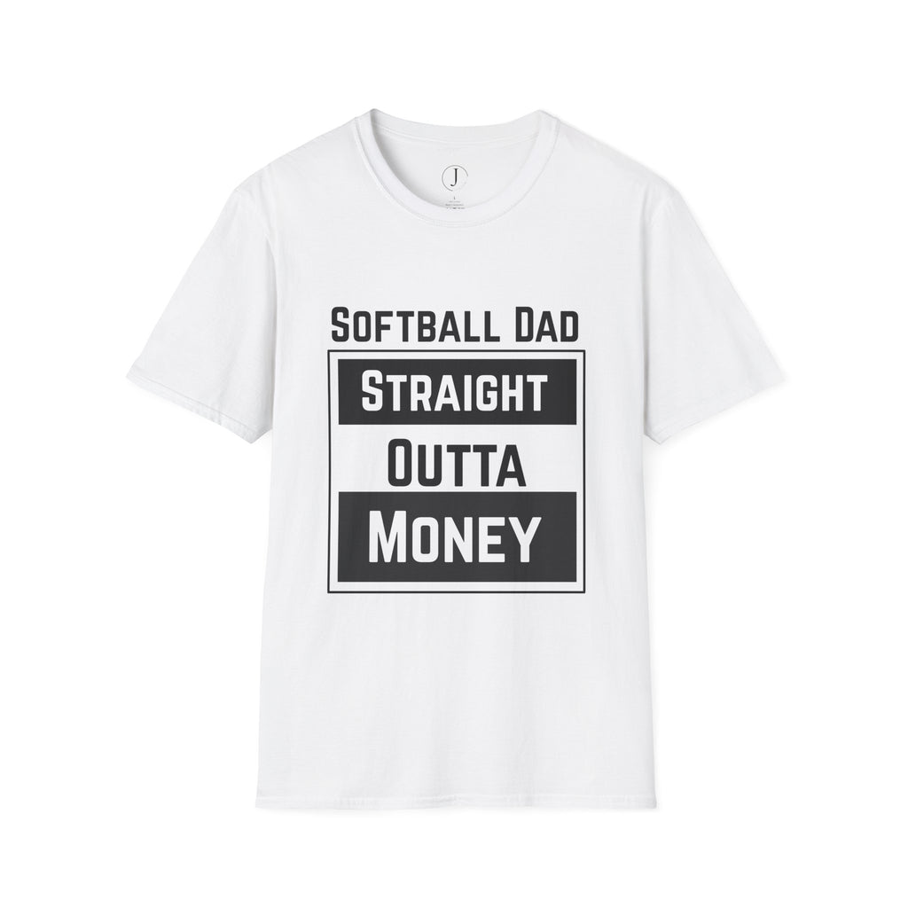 Softball Dad Shirt – “Straight Outta Money” Funny Tee