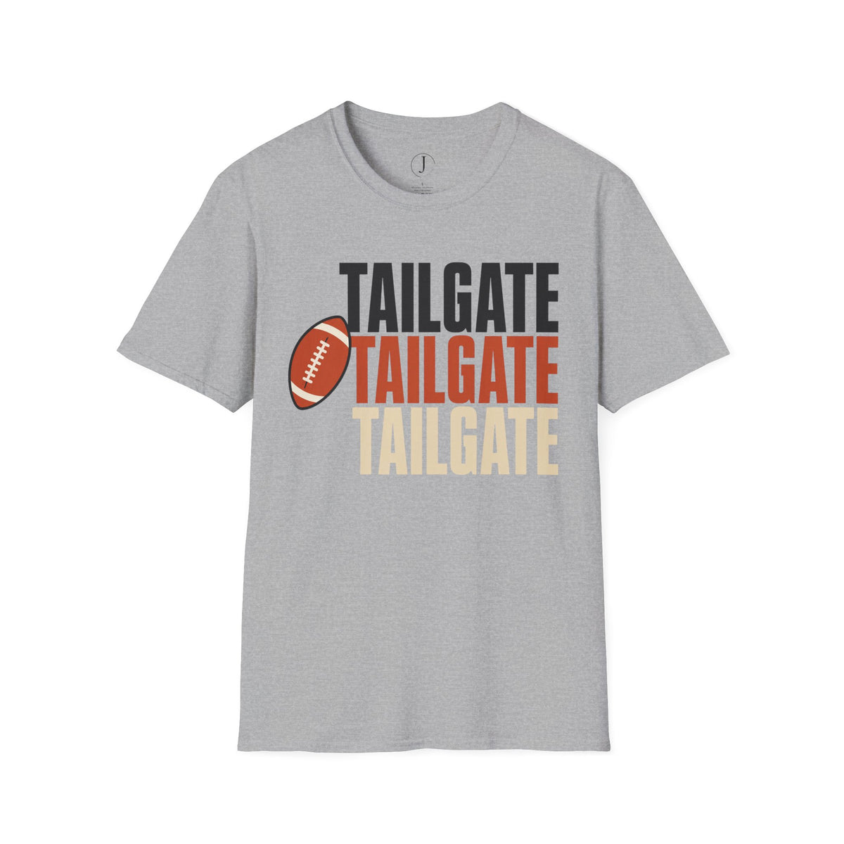 Tailgate Repeat Football T-Shirt — "TAILGATE" Stacked Graphic Tee