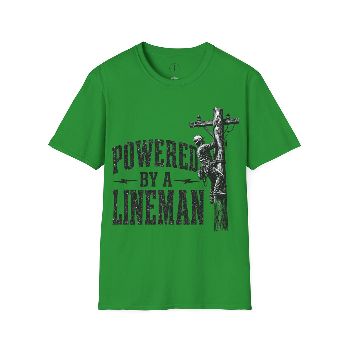 Powered By A Lineman T-Shirt – Power Lineman & Utility Worker Gift