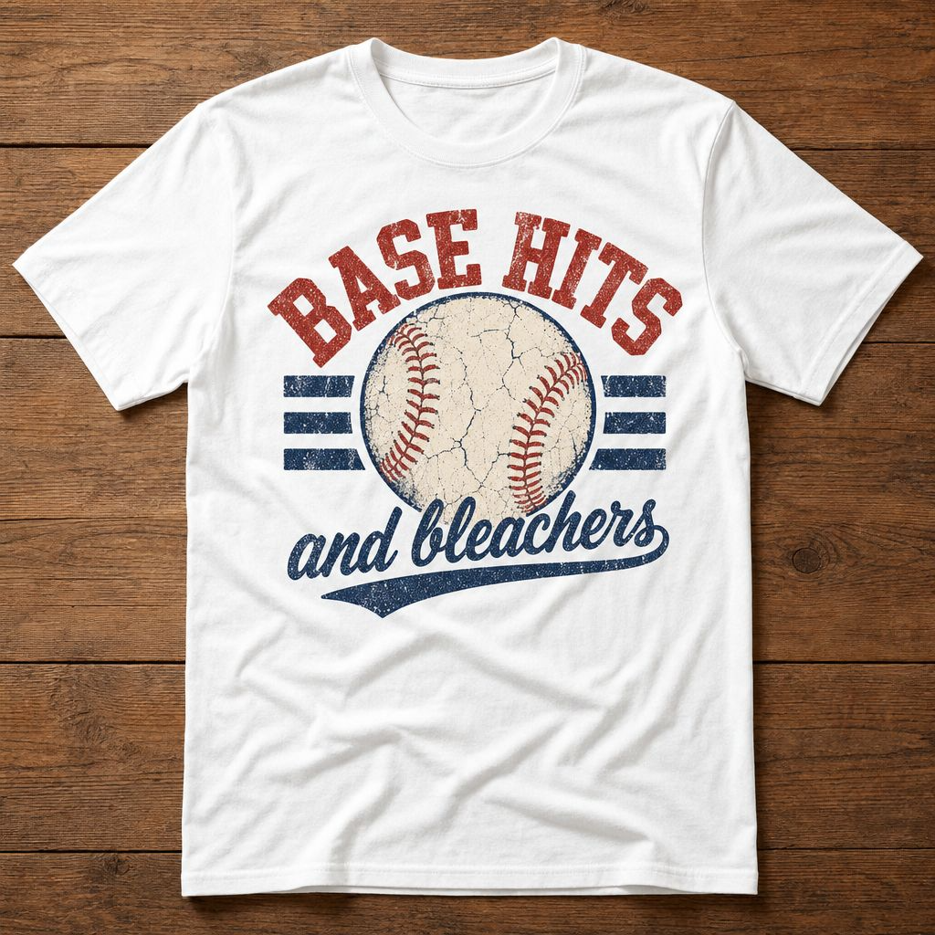 Baseball Shirt – “Base Hits & Ballparks” Vintage Tee