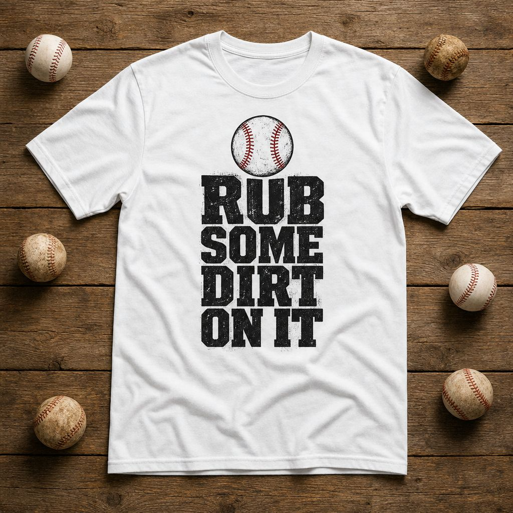 Baseball T‑Shirt — "Rub Some Dirt On It" Vintage Baseball Tee