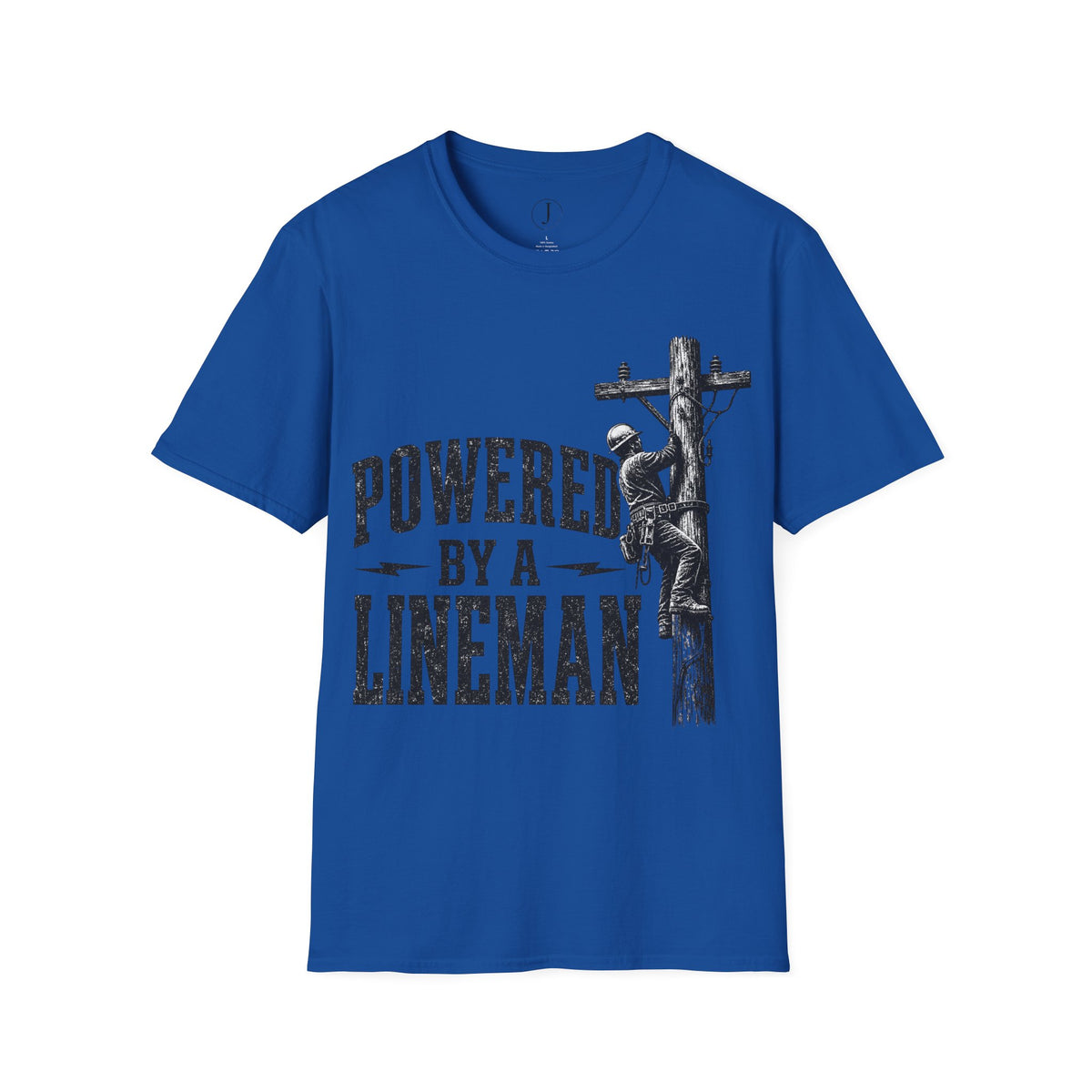 Powered By A Lineman T-Shirt – Power Lineman & Utility Worker Gift
