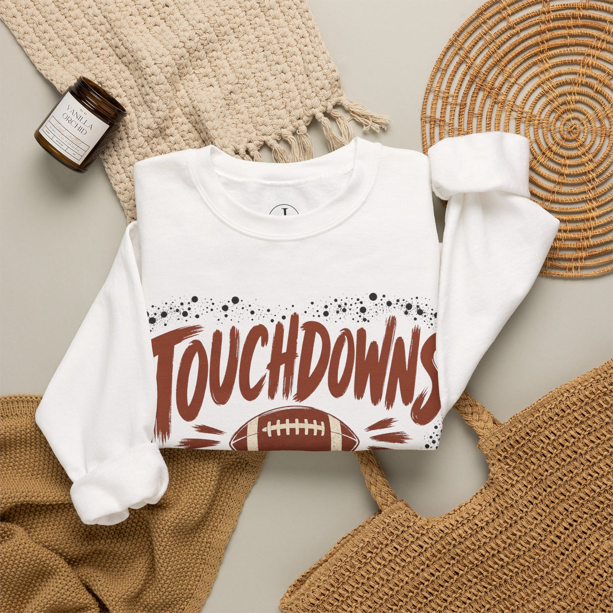 Touchdowns & Tailgates Sweatshirt — Football Game Day Crewneck