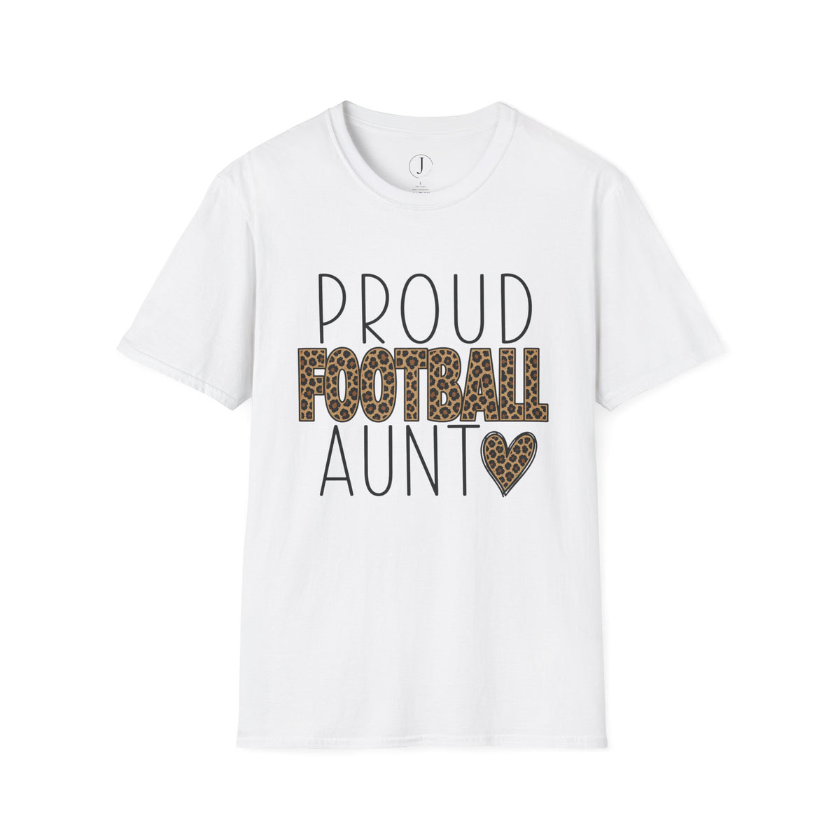 Proud Football Aunt T-Shirt — Leopard Accent Sports Mom Tee
