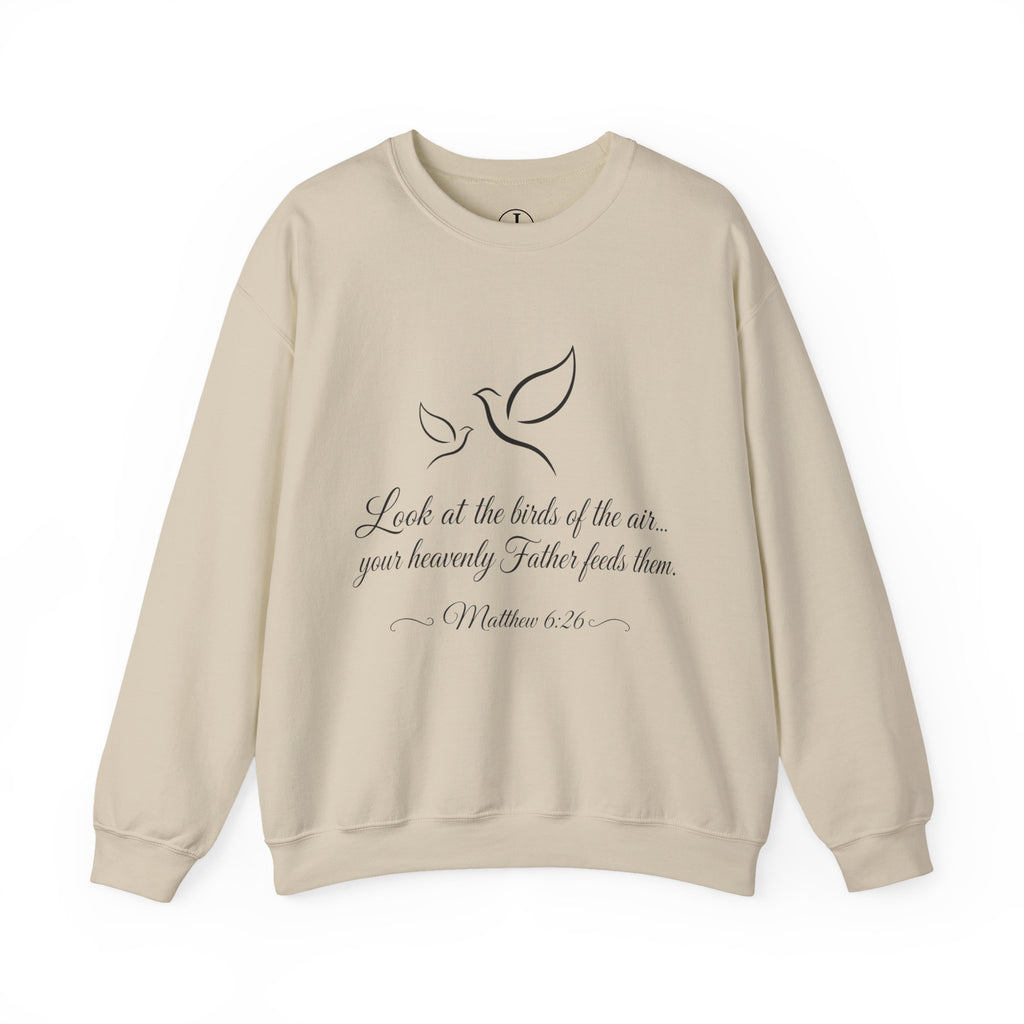 Matthew 6:26 Christian Sweatshirt | Dove Bible Verse Crewneck for Women