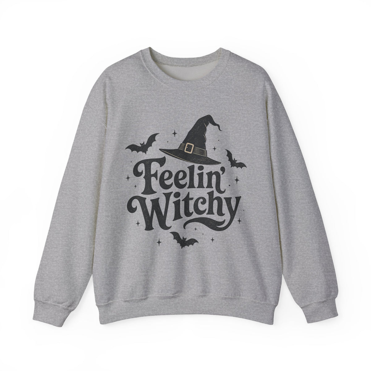 Feelin’ Witchy Halloween Sweatshirt | Black Cat Spooky Season Crewneck