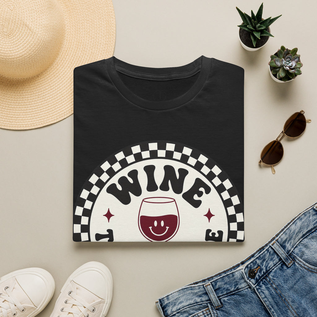 Funny Wine Shirt – “Wine Then Patience” Retro Graphic Tee