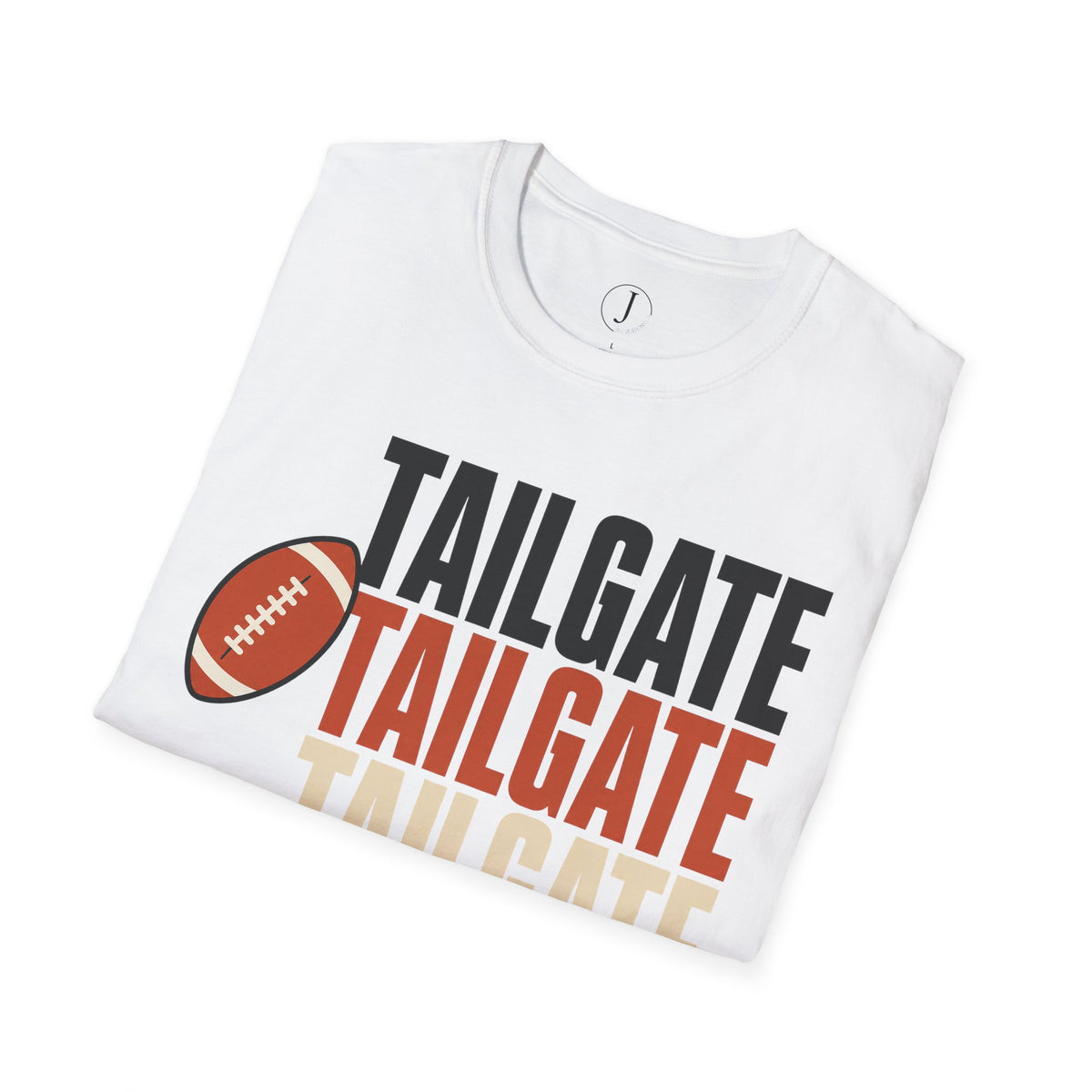 Tailgate Repeat Football T-Shirt — "TAILGATE" Stacked Graphic Tee