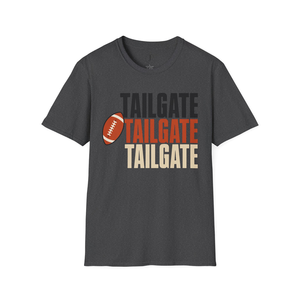 Tailgate Repeat Football T-Shirt — "TAILGATE" Stacked Graphic Tee
