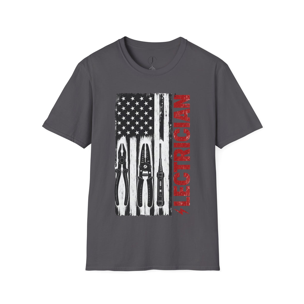 Electrician American Flag T-Shirt – Patriotic Electrical Tools Work Shirt