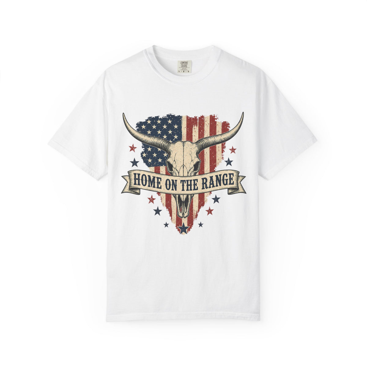 Comfort Colors Home on the Range T-Shirt – Patriotic Longhorn Western Tee