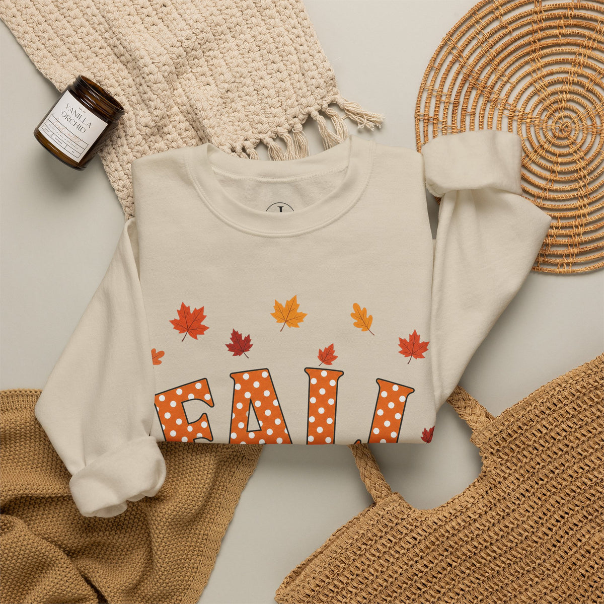 Fall Sweatshirt – Cozy Autumn Leaves Crewneck
