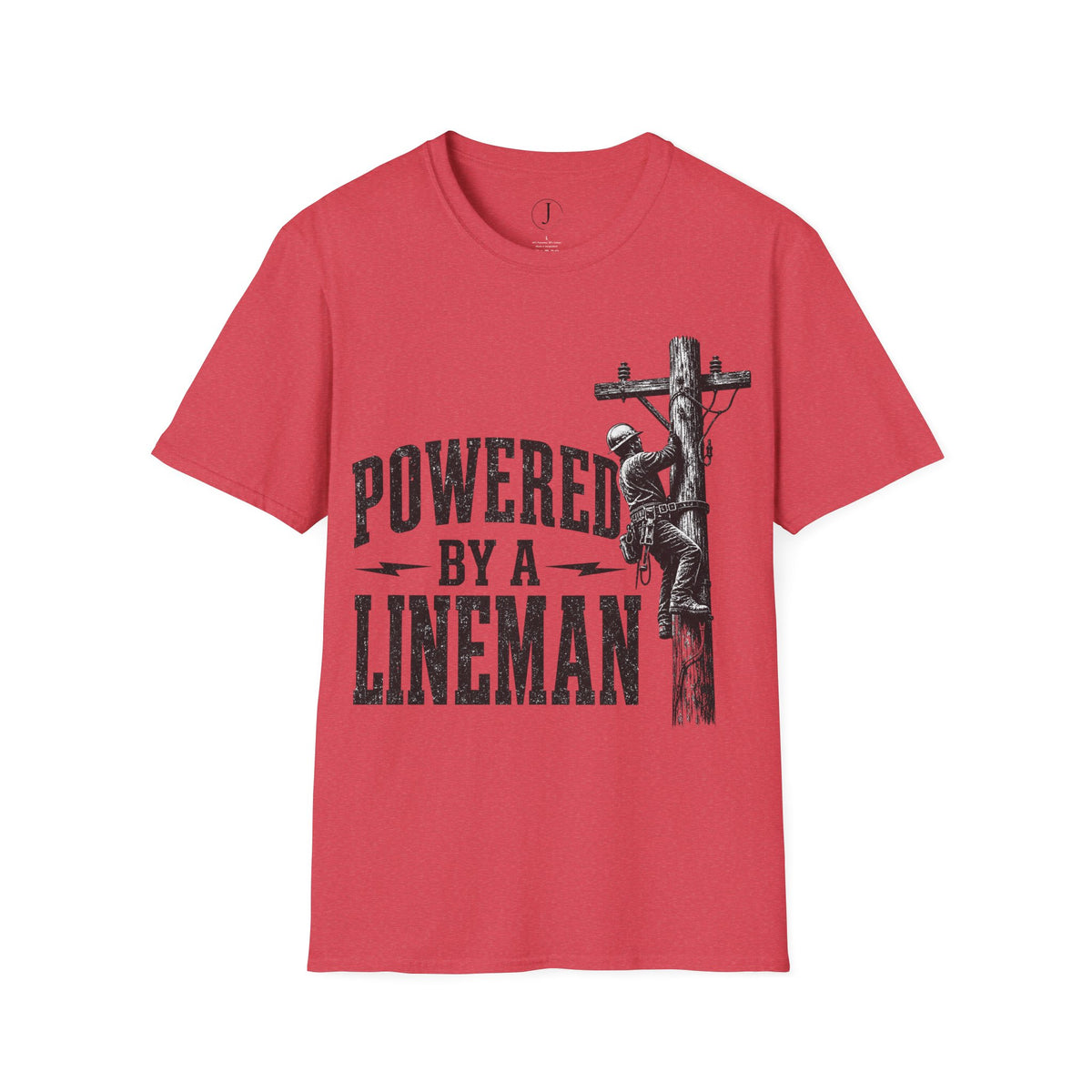 Powered By A Lineman T-Shirt – Power Lineman & Utility Worker Gift