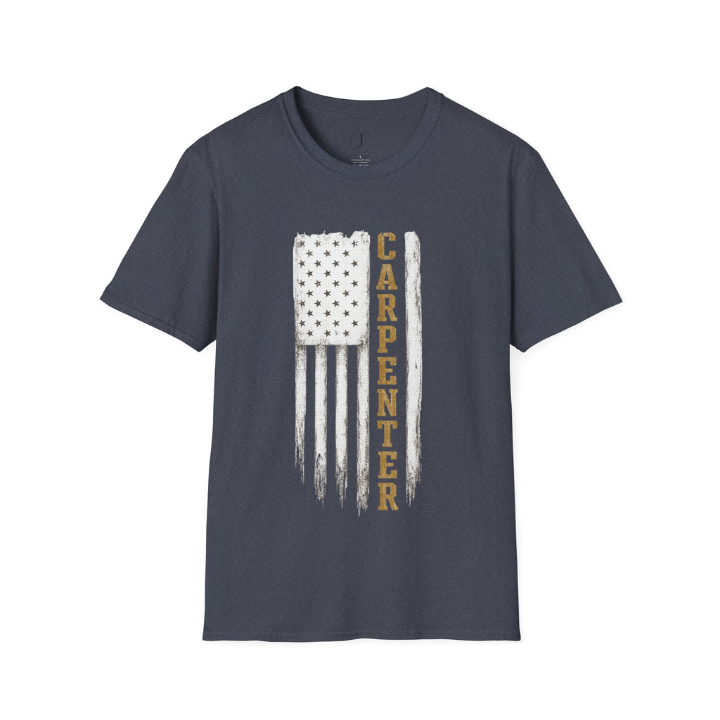Carpenter American Flag T-Shirt – Patriotic Woodworker & Construction Tee