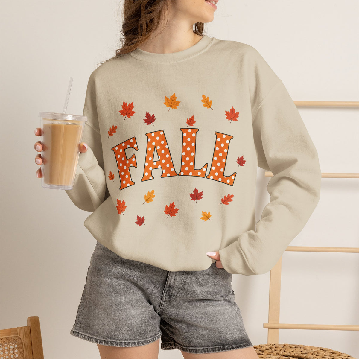 Fall Sweatshirt – Cozy Autumn Leaves Crewneck