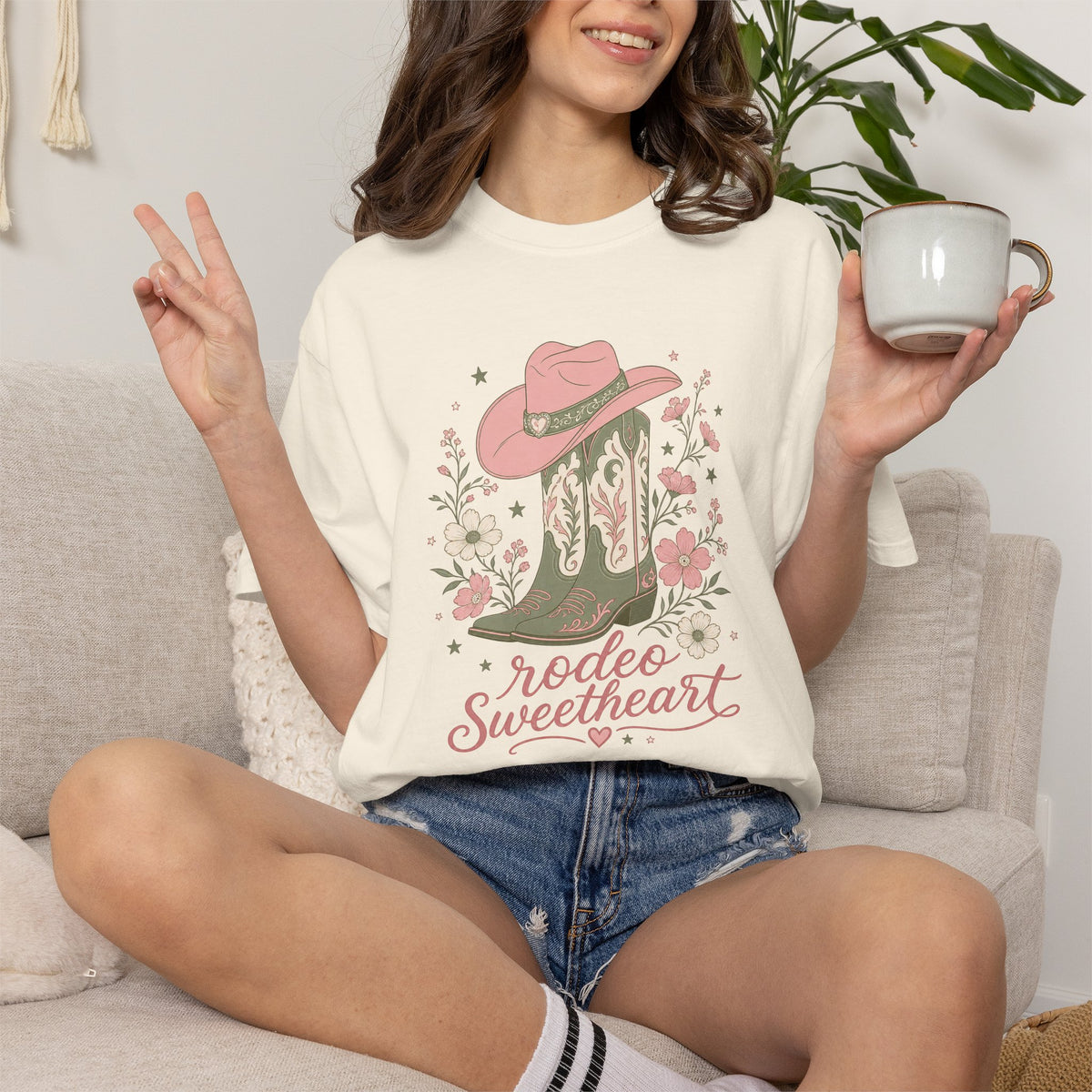 Rodeo Sweetheart Comfort Colors T-Shirt – Western Cowgirl Graphic Tee